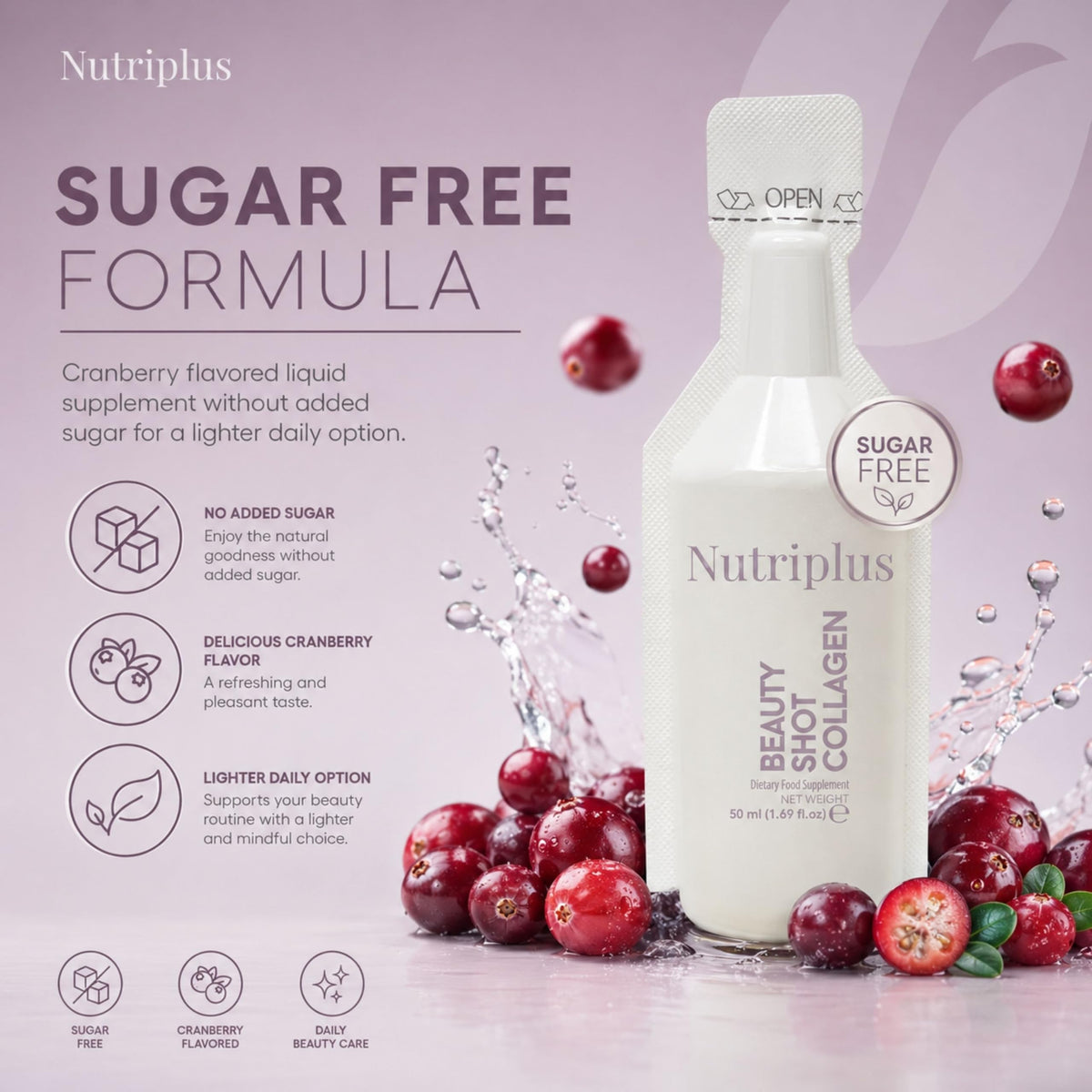 FARMASi Nutriplus Beauty Shot Collagen Cranberry - 20.29 fl oz - image 5
