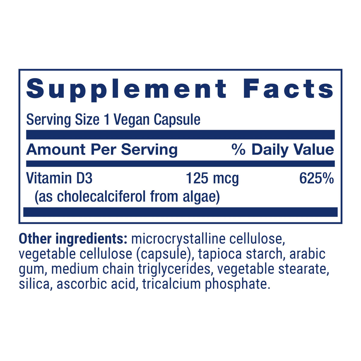 Life Extension Vegan Vitamin D3 5000 IU - 60 Capsules - image 3