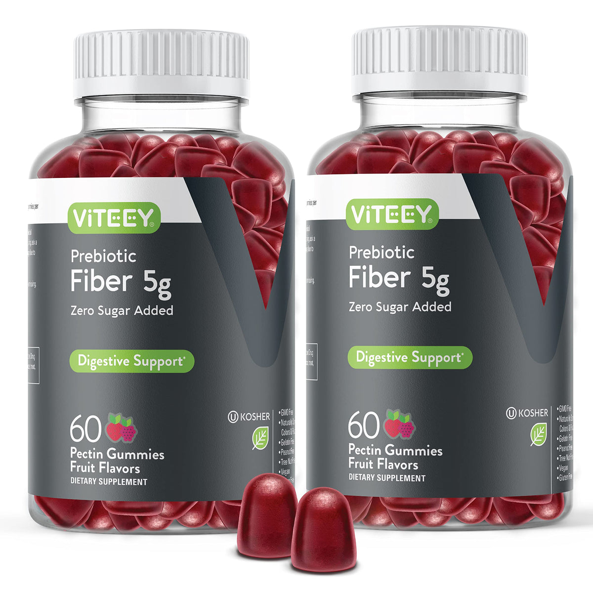 Viteey Prebiotic Fiber Gummies for Adults, 5g