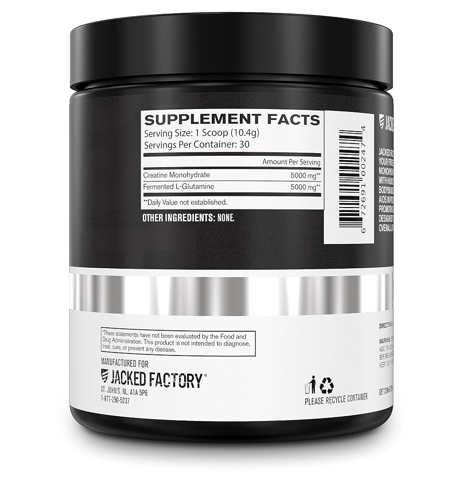 Jacked Factory Creatine + Glutamine - Creatine Supplement