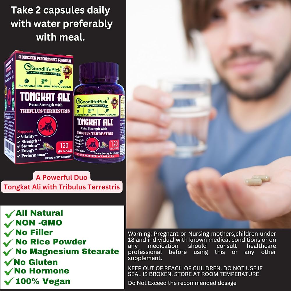 GoodlifePick Tongkat Ali with Tribulus Terrestris - 120 Vegetarian Capsules - image 9