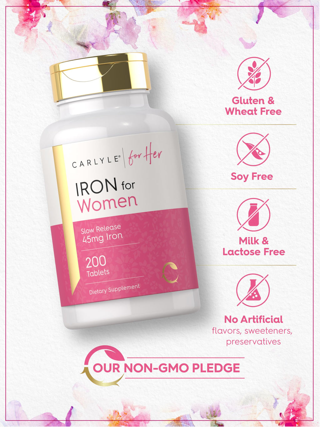 Carlyle Iron Supplement for Women - 200 Tablets - image 5
