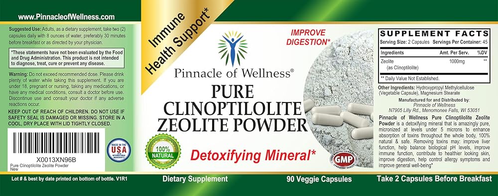 Pinnacle of Wellness Pure Clinoptilolite Zeolite Powder - 90 Capsules - image 6