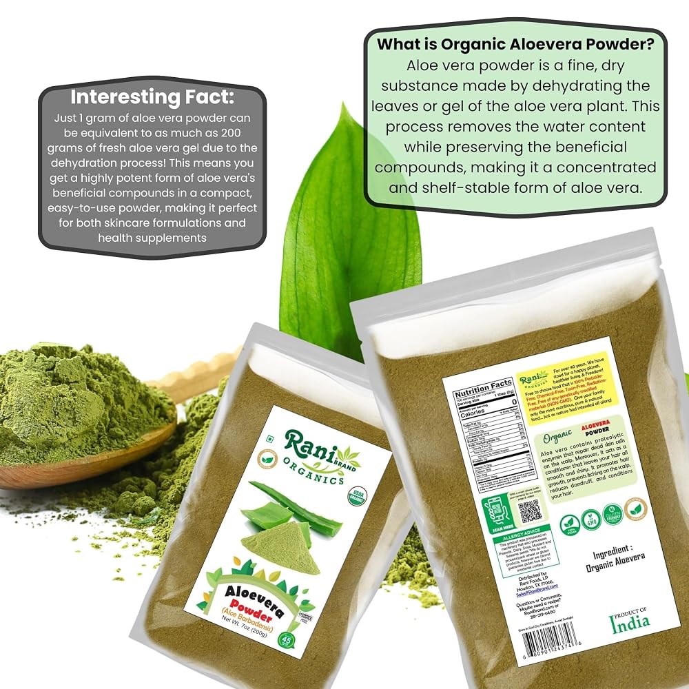 Rani Organic Aloe Vera Powder (Aloe Barbadensis) - 200g - image 3