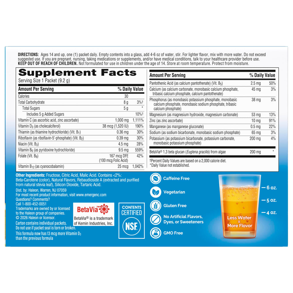 Emergen-C Immune+ Triple Action Immune Support Powder - 30 Packets - image 10