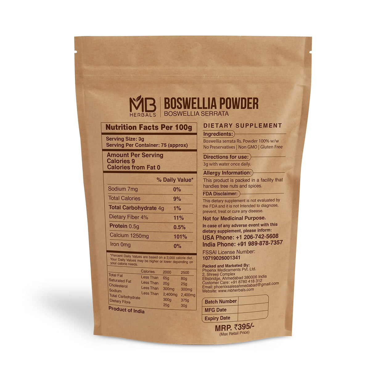 MB Herbals Boswellia Powder Herbal Supplement - 8 oz - image 2