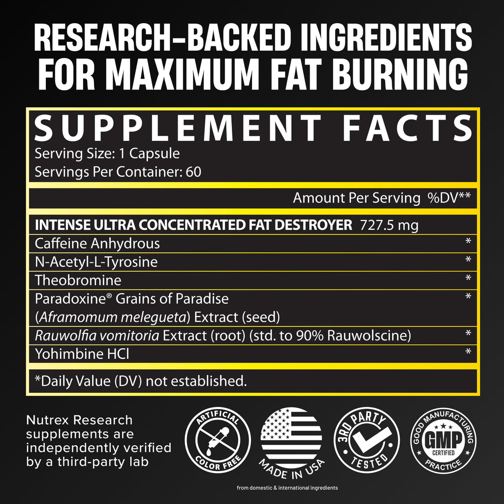 Nutrex Research Lipo6 Black Intense Thermogenic Fat Burner - 60 Capsules - image 3