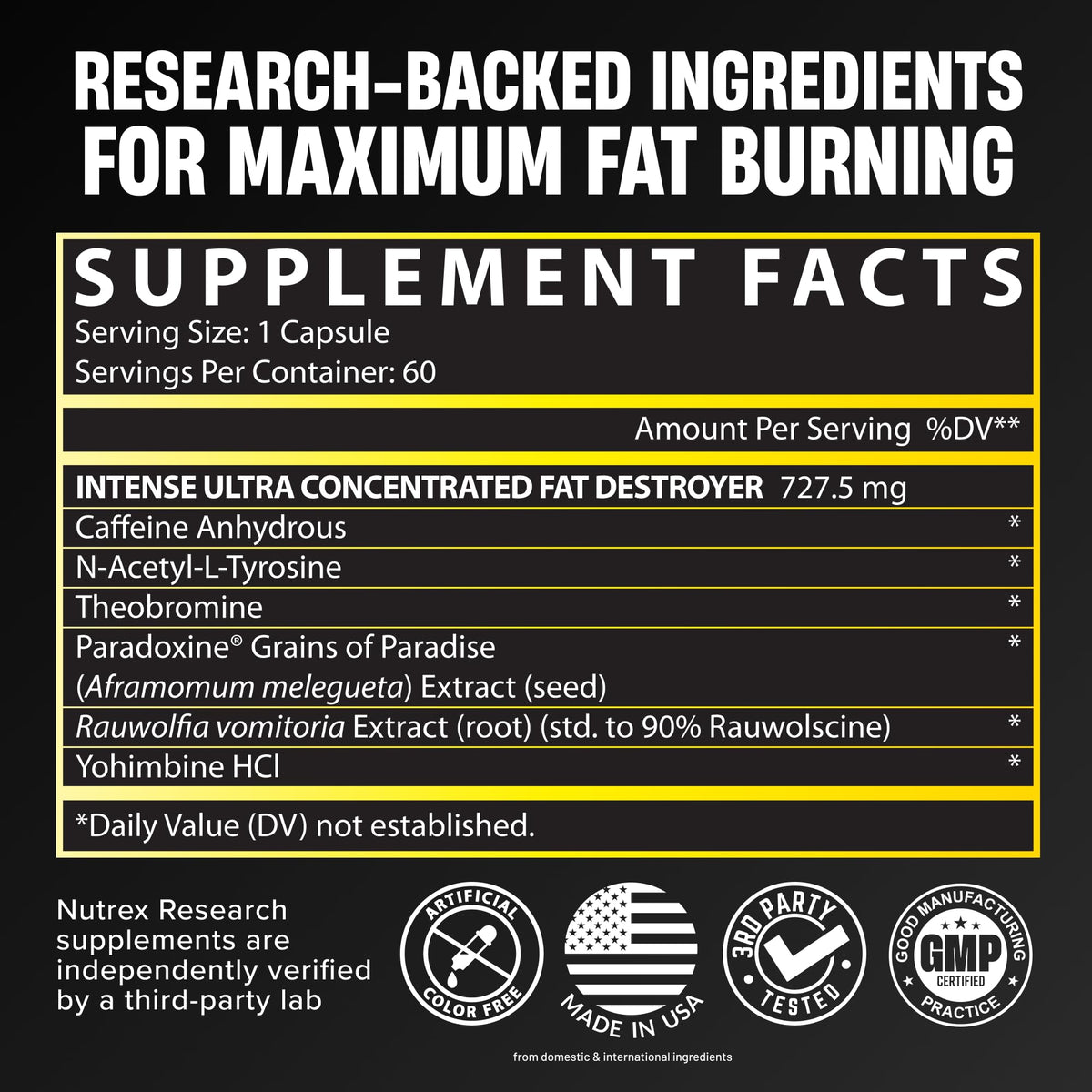 Nutrex Research Lipo6 Black Intense Thermogenic Fat Burner - 60 Capsules - image 3