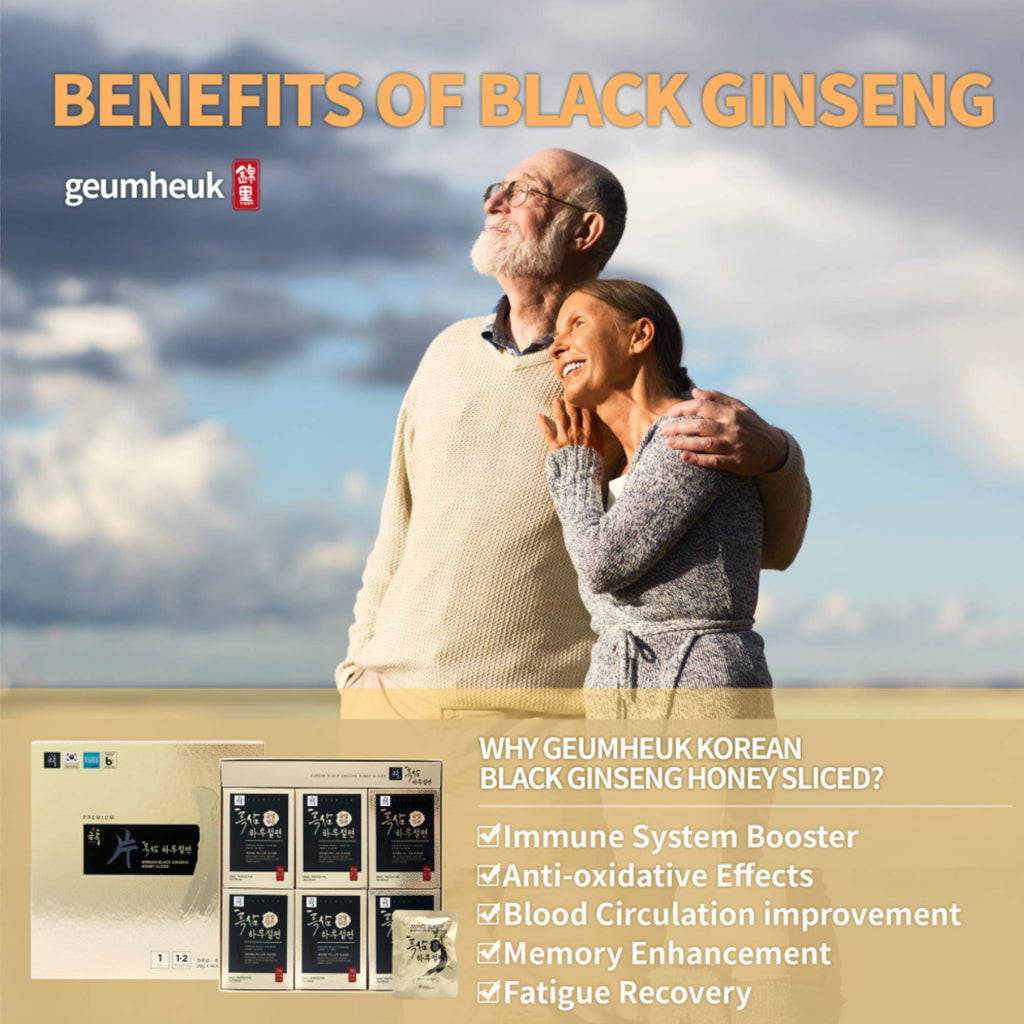 GeumHeuk Korean Black Ginseng Sliced Root - 20g x 6 Packs - image 3