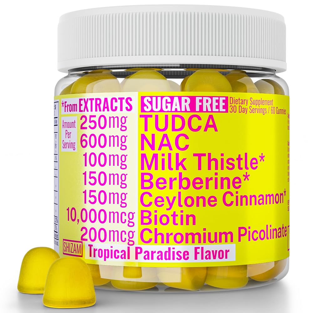 SHIZAM Liver Support Gummies with TUDCA NAC Milk Thistle - 60 Count