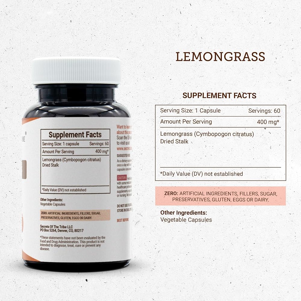 Secrets of the Tribe Lemongrass 60/120 Capsules - image 7