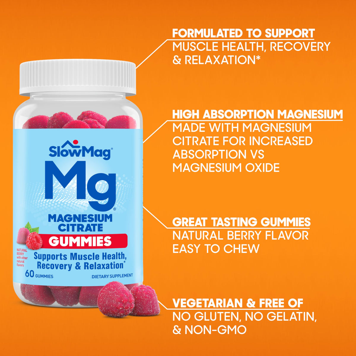 Slow-Mag Magnesium Citrate Gummies - 60 Count - image 5