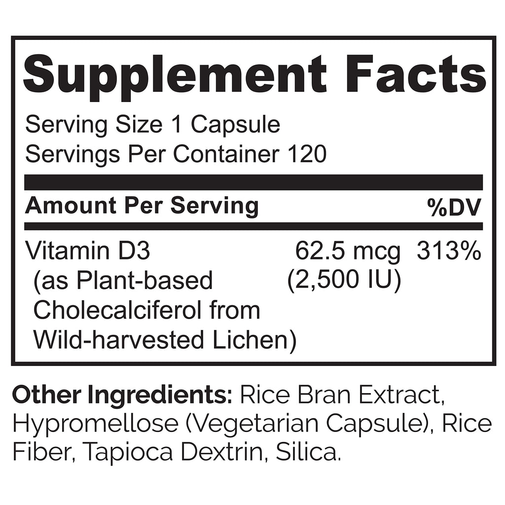 Naturelo Unflavored vitamin D3 Capsules bottle bone
