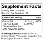 Naturelo Unflavored vitamin D3 Capsules bottle bone