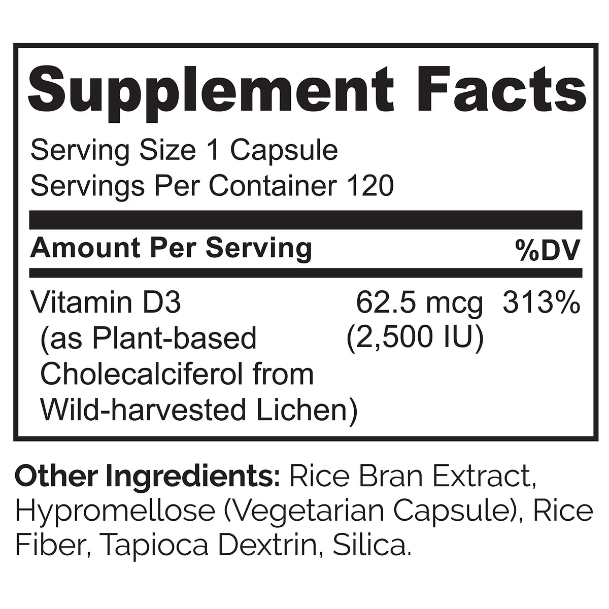 Naturelo Unflavored vitamin D3 Capsules bottle bone