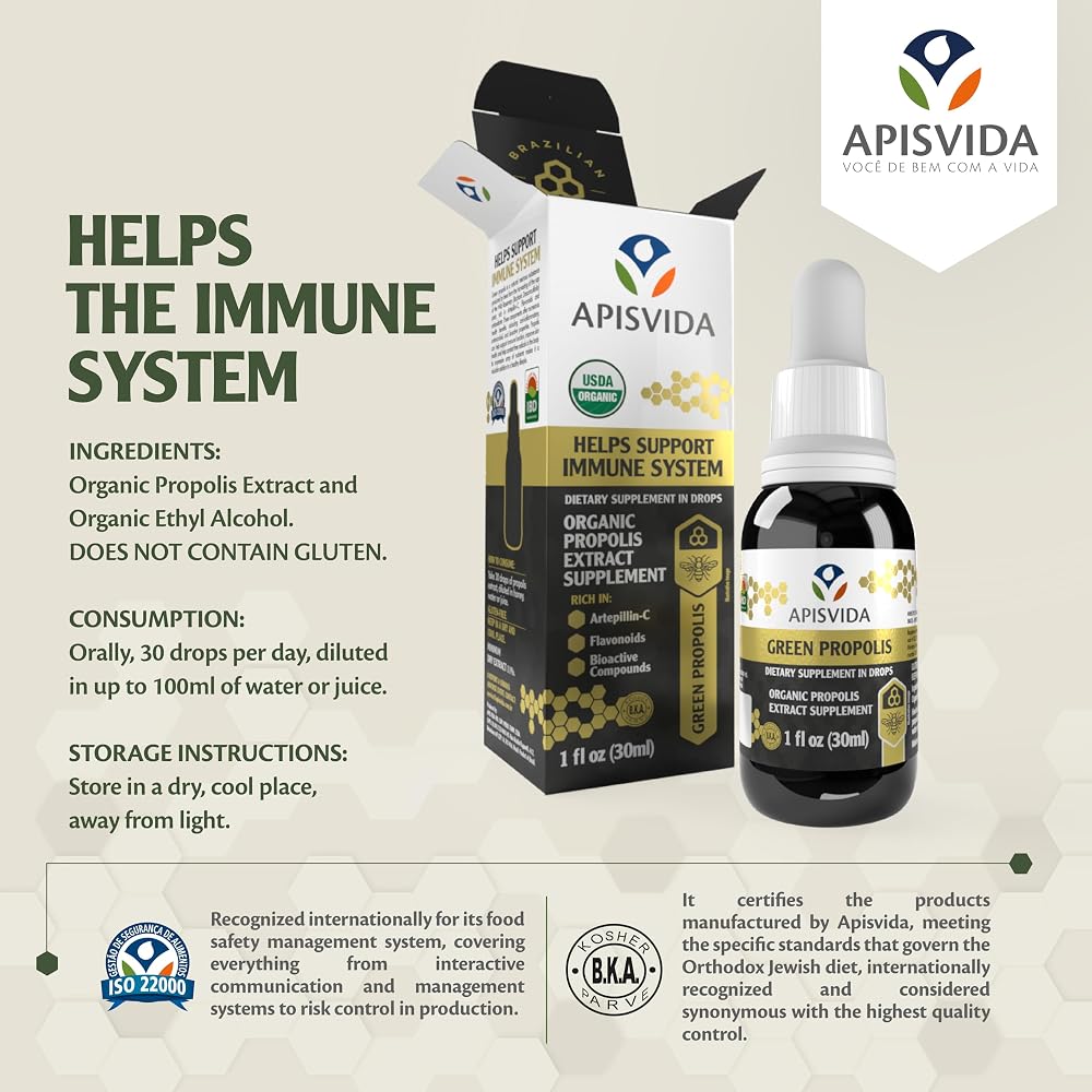 APIS VIDA Organic Green Propolis Extract Propoflex - 1 Fl Oz - image 5