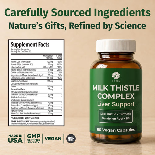 1 Body Milk Thistle Complex Liver Support - 60 Vegan Capsules - image 2
