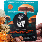 BRAIN WAVE Superfood Mushroom Gummies for Focus and Energy - 60 Count
