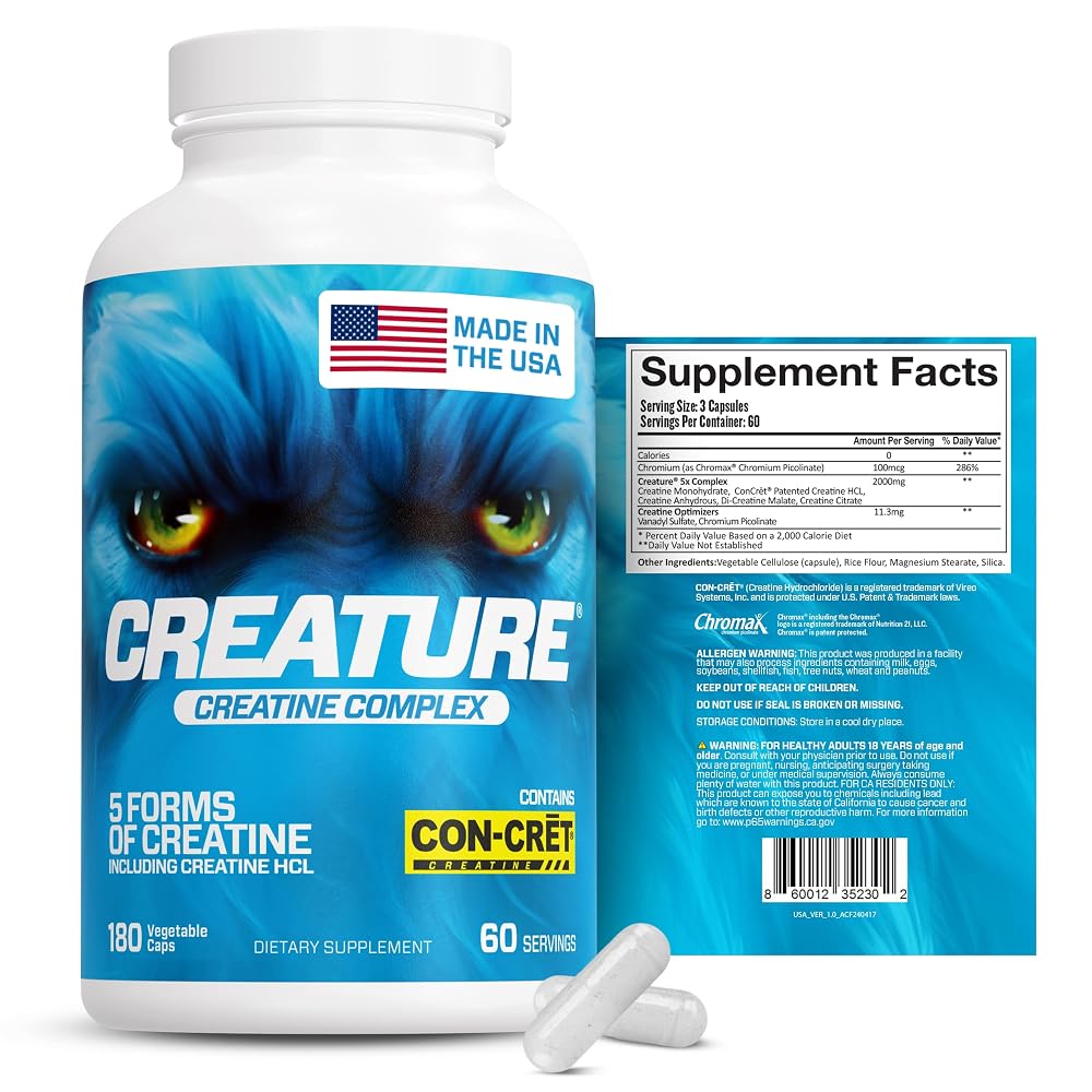 CREATURE® Creatine Complex - Creatine Monohydrate Capsules with 5