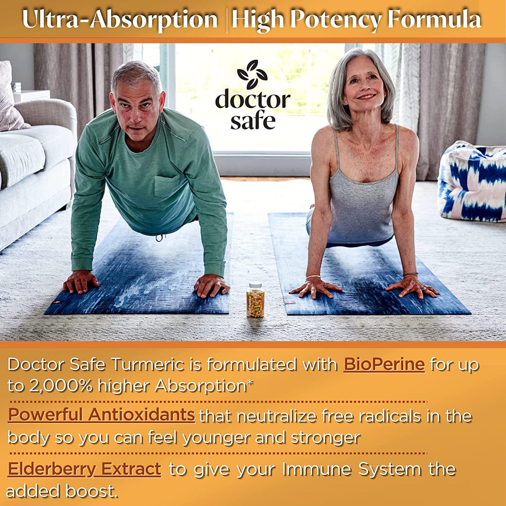 DOCTOR SAFE Turmeric Curcumin with Black Pepper 1500mg - Joint Health