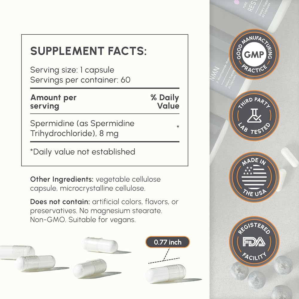 partiQlar Spermidine 8mg Longevity Supplement - 60 Capsules - image 3