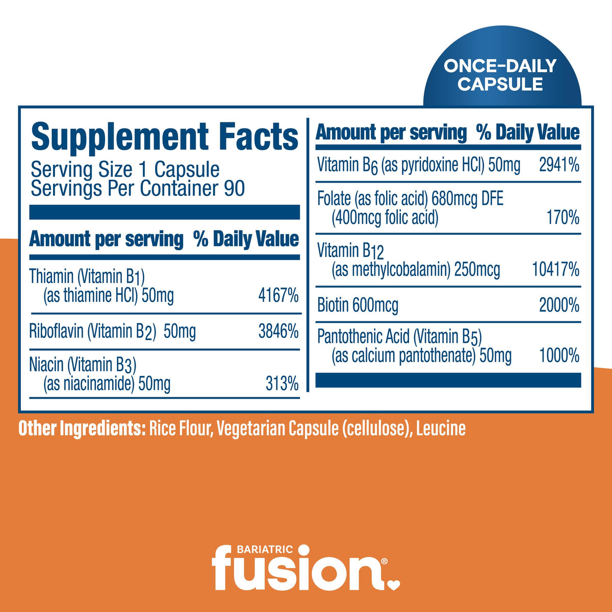 Bariatric Fusion Vitamin B-50 Complex - 90 Capsules - image 4
