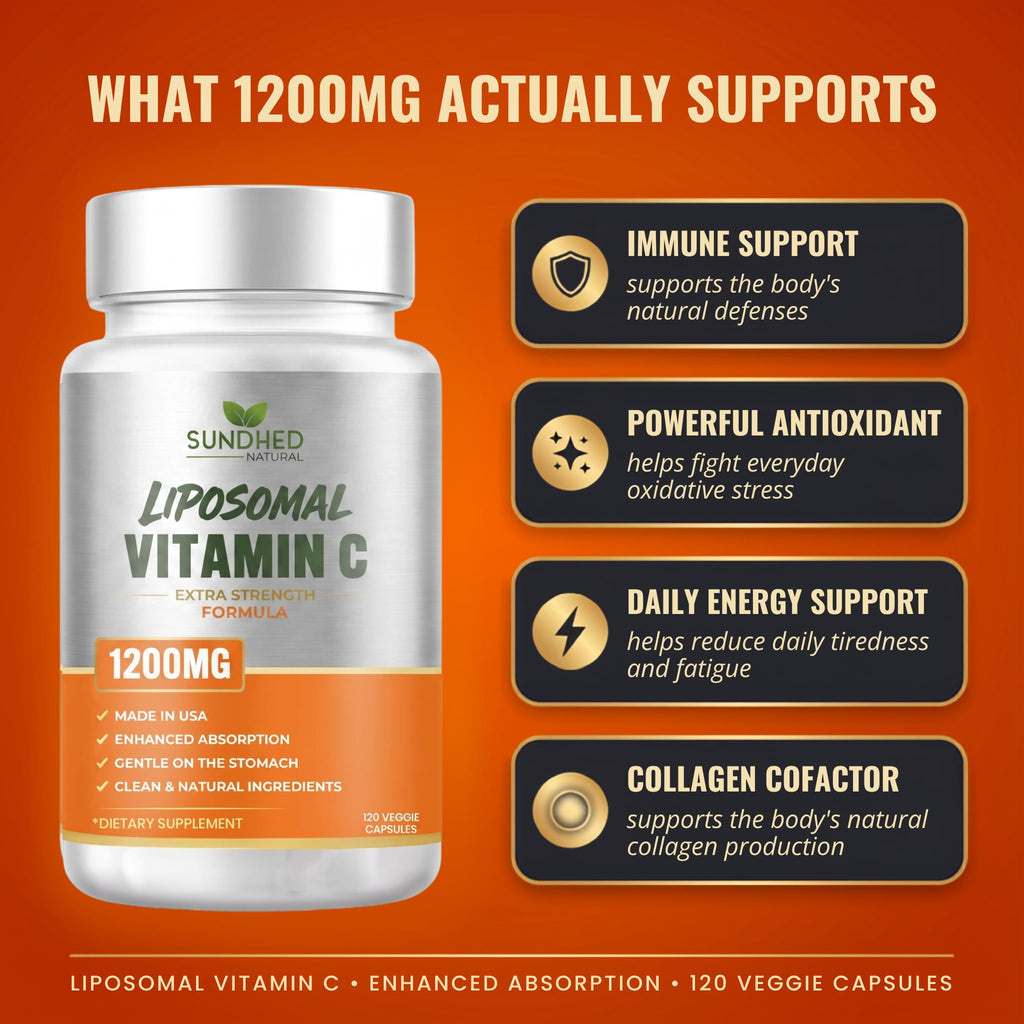 Sundhed Natural Pure Liposomal Vitamin C - 1200mg Immune System
