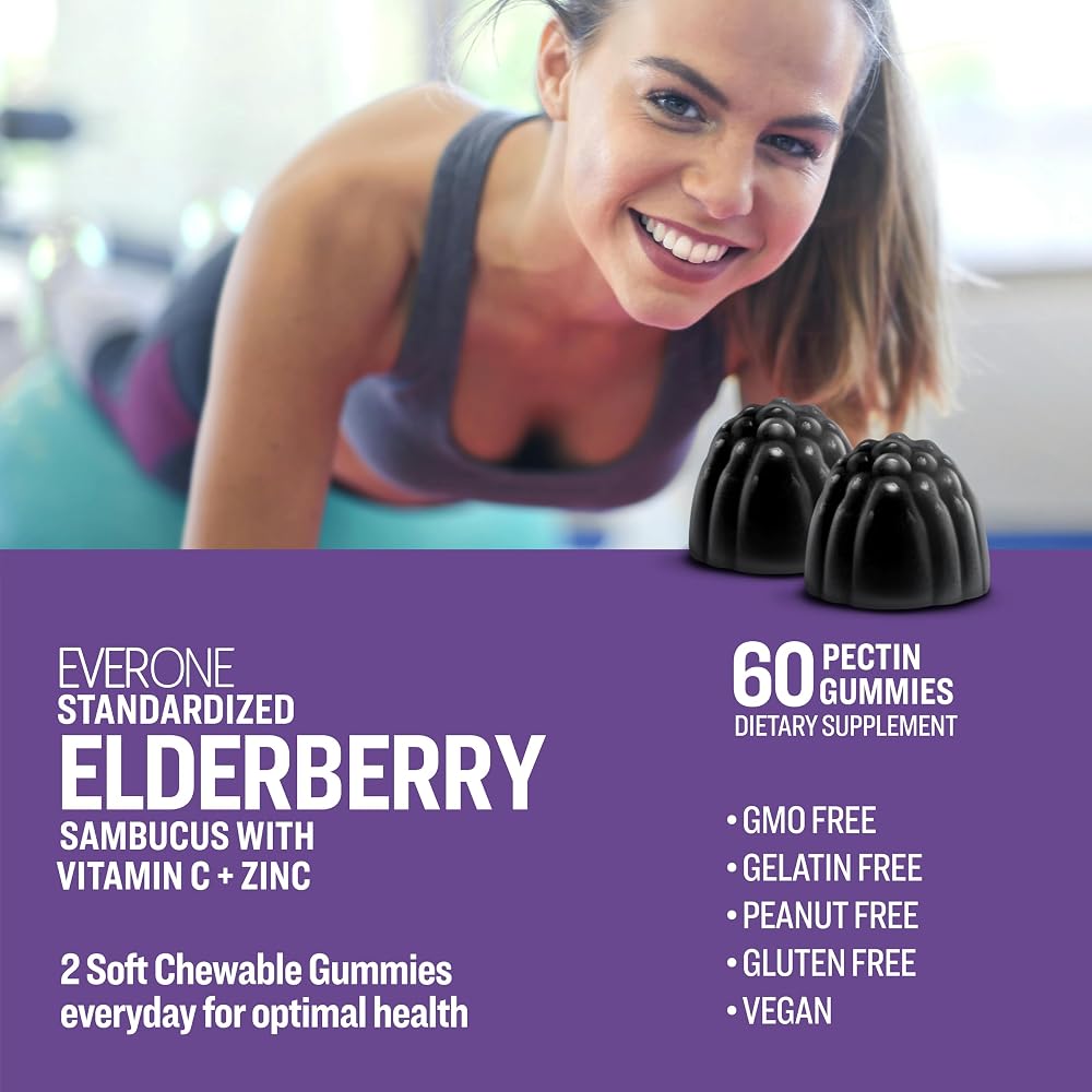Ever One Sambucus Elderberry Gummies with Vitamin C and Zinc - 60 Gummies - image 6