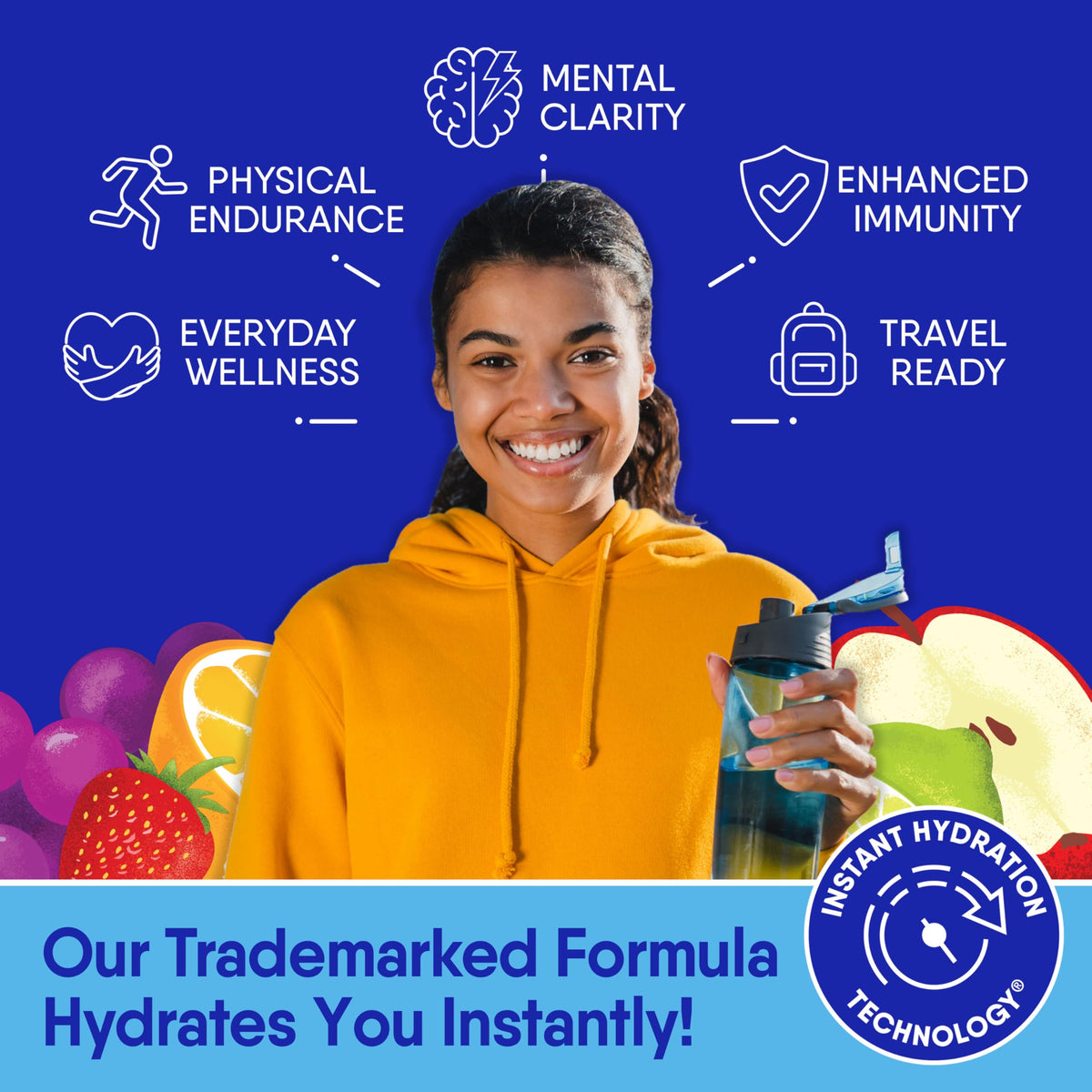 GoHydrate Instant Hydration Powder Packets - Low Sodium Electrolytes