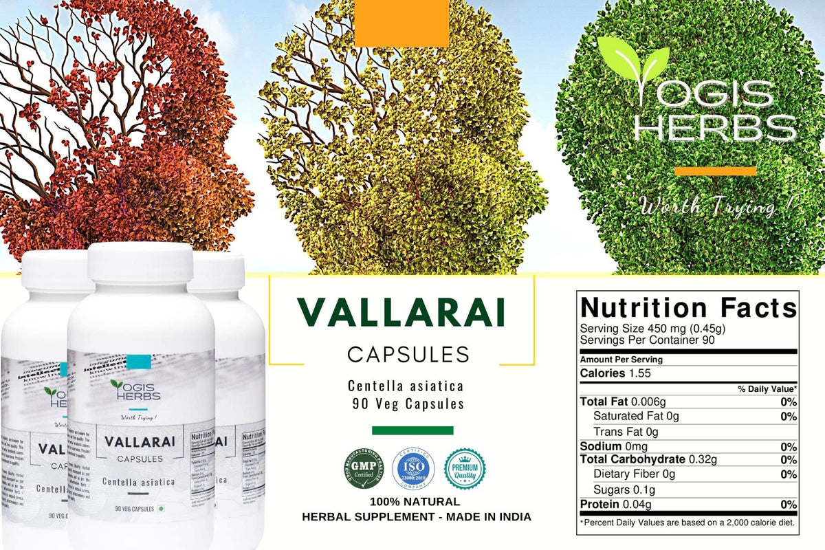 YOGIS HERBS Vallarai Capsules Cognitive Support - 90 Vegetarian Capsules - image 2