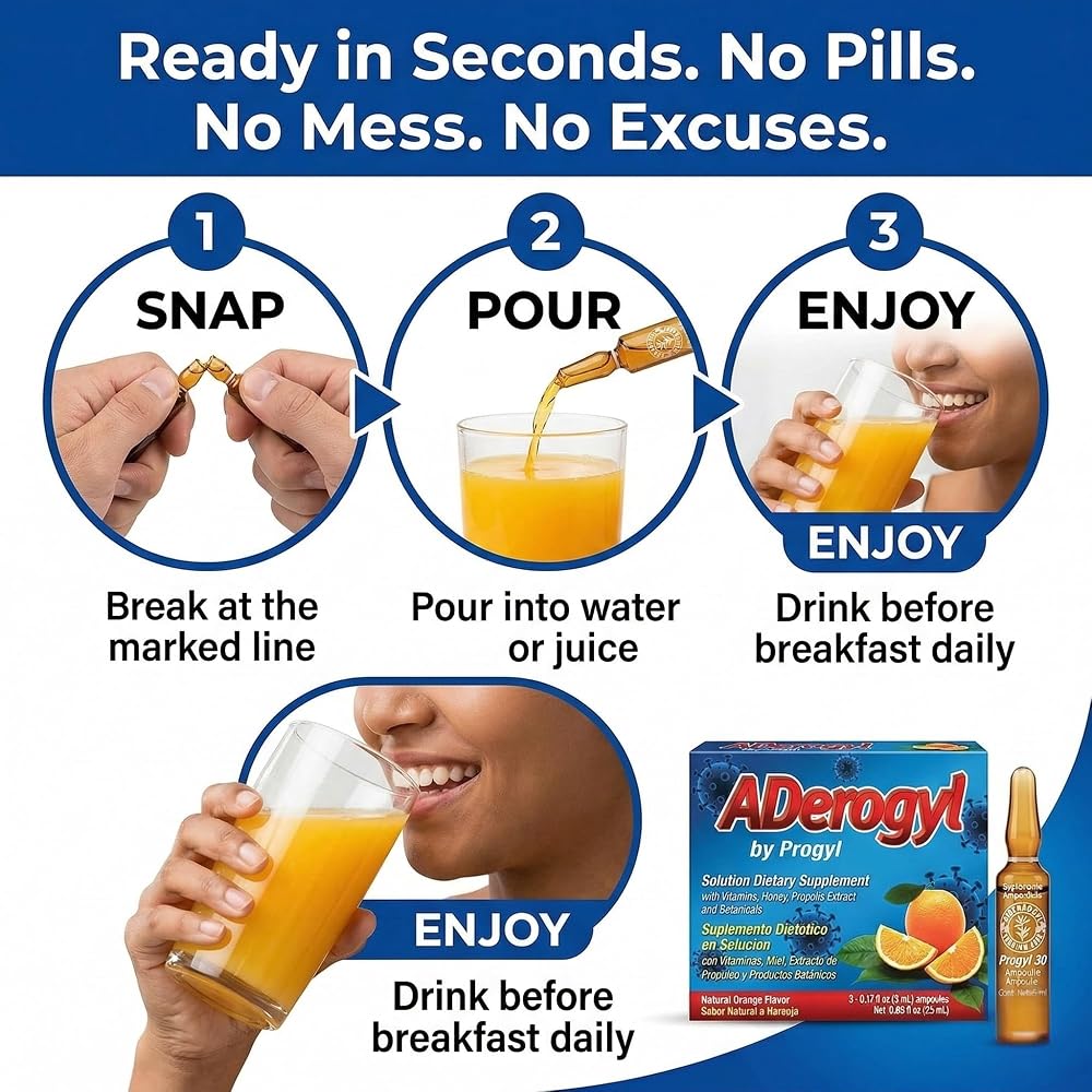 Aderogyl Liquid Multivitamin A C D E Zinc Honey - 5 Ampoules - image 5