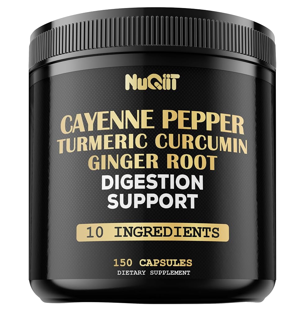 NUQIIT Cayenne Pepper Capsules with Turmeric & Ginger - 150 Capsules