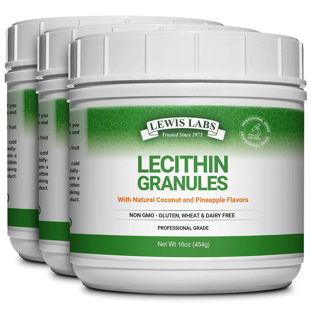 Lewis Labs Lecithin Granules Powder Brain Health Support - 48 oz