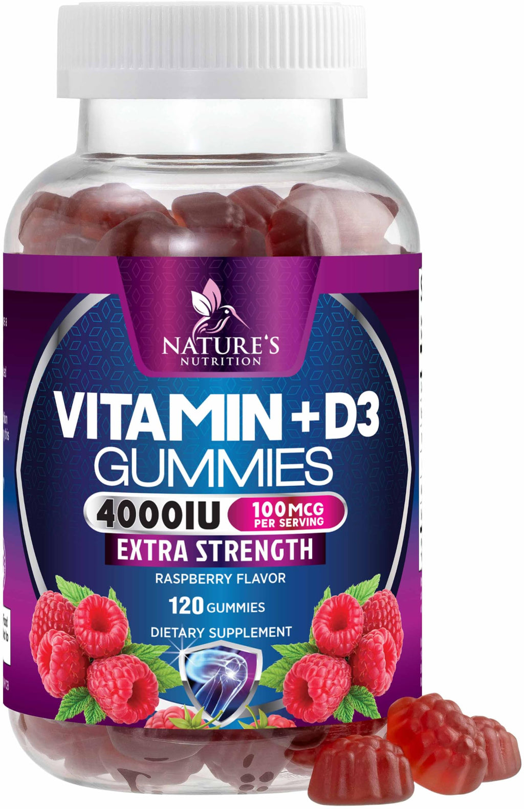 Nature's Nutrition Vitamin D3 5000 IU Gummies - 120 Gummies