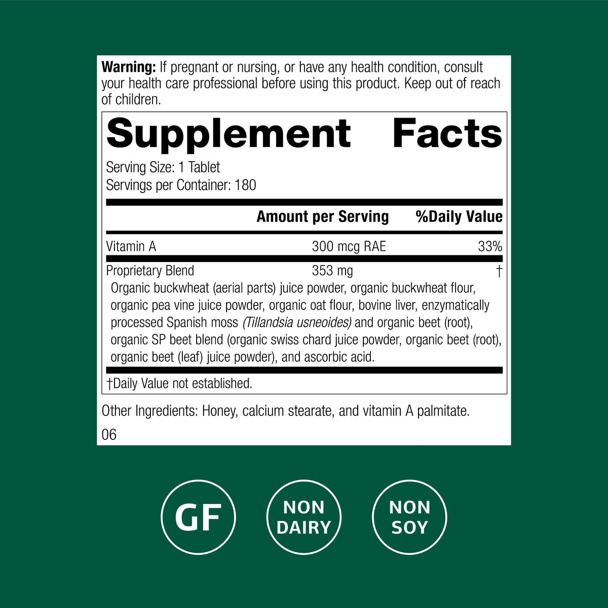 Standard Process Arginex Vitamin A Liver & Kidney Supplement - 180 Tablets - image 2
