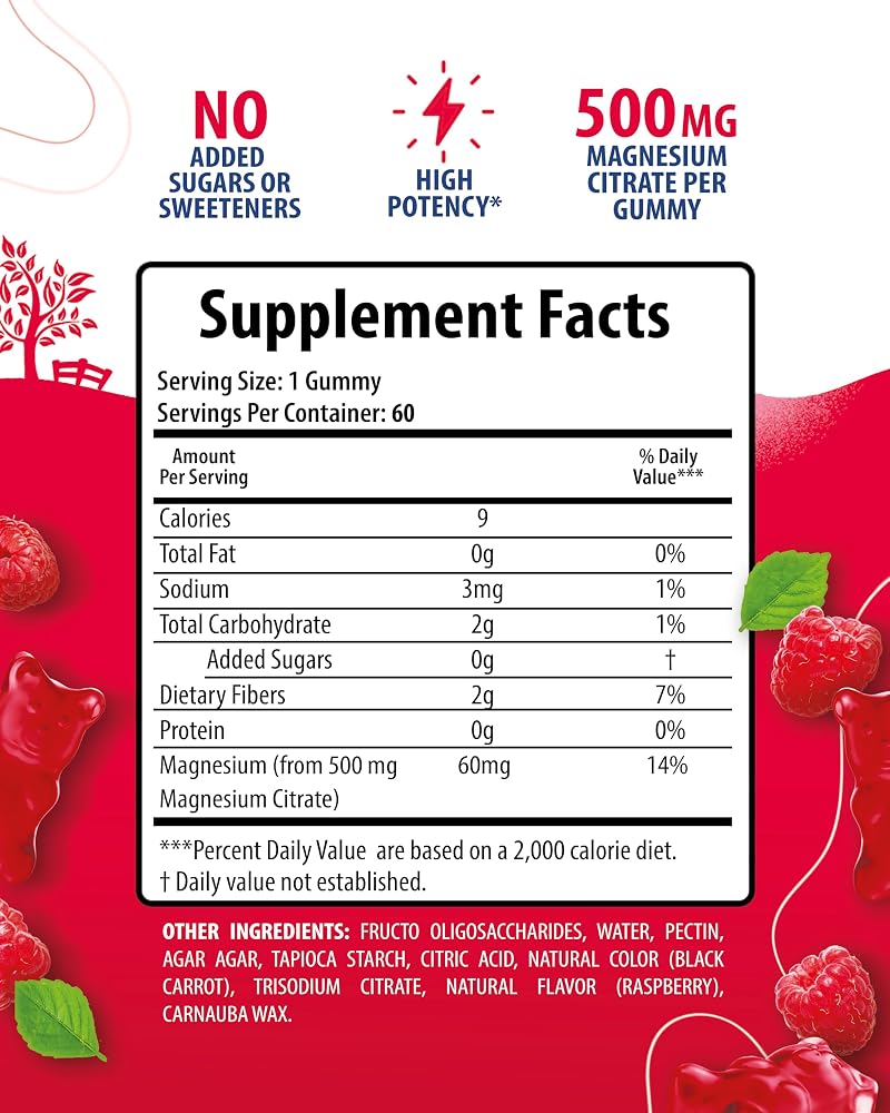 SUNNY SAM Magnesium Gummies for Kids & Adults - 500mg - Calm