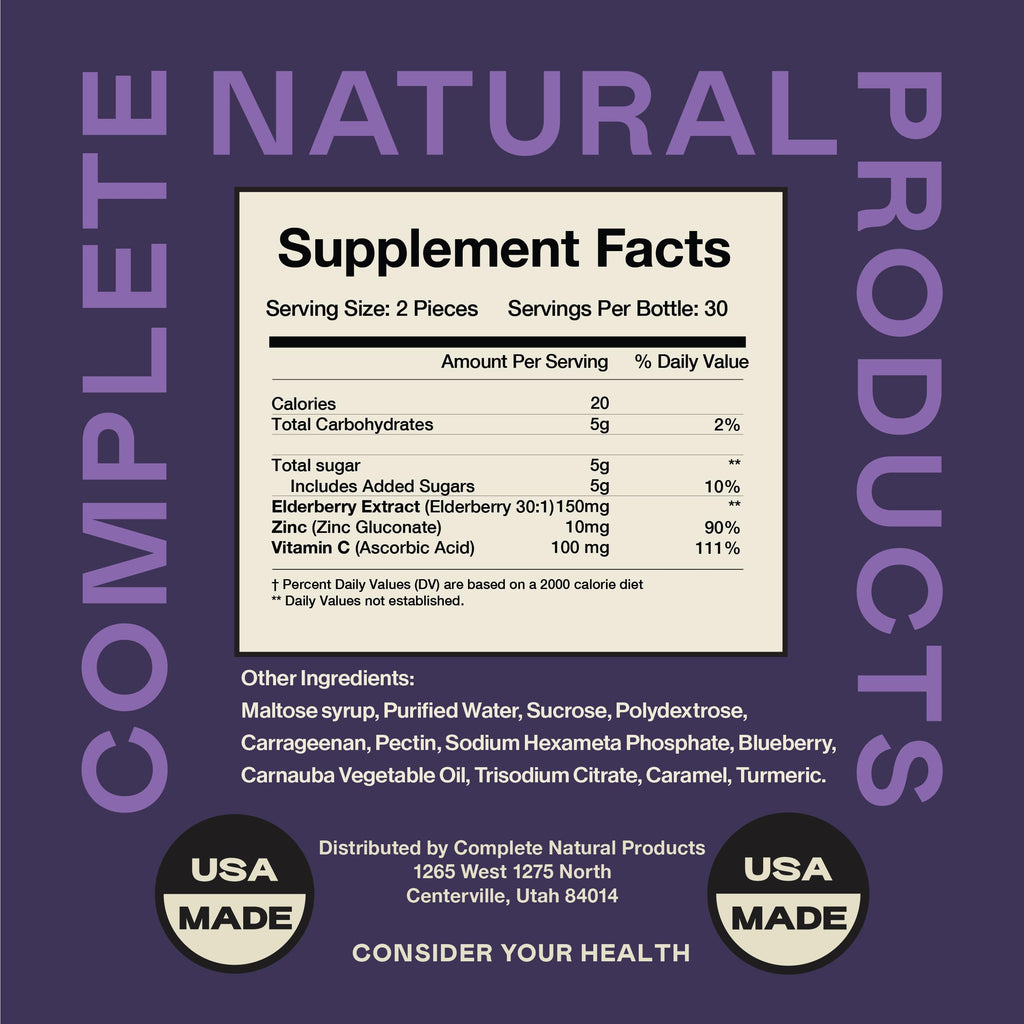Complete Natural Products Elderberry Gummies with Zinc & Vitamin C - 60 Count - image 4
