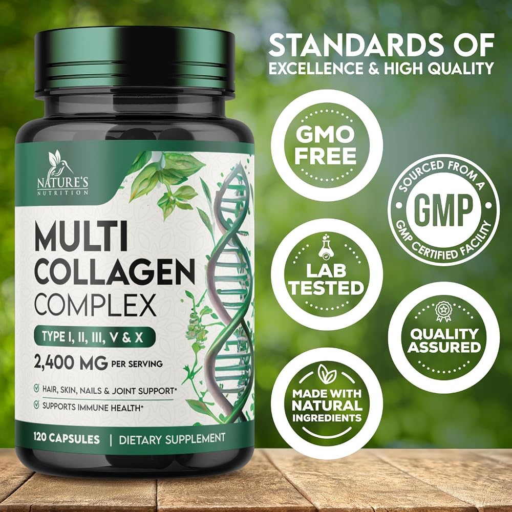 Nature's Nutrition Multi Collagen Pills - Hydrolyzed Collagen