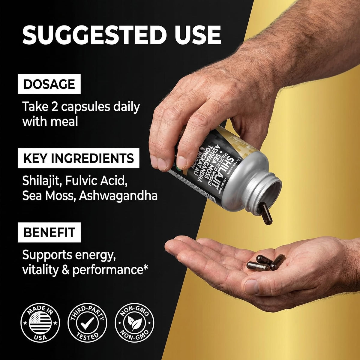 Clean Nutraceuticals Shilajit Supplement with Tongkat Ali - 90 Capsules - image 6