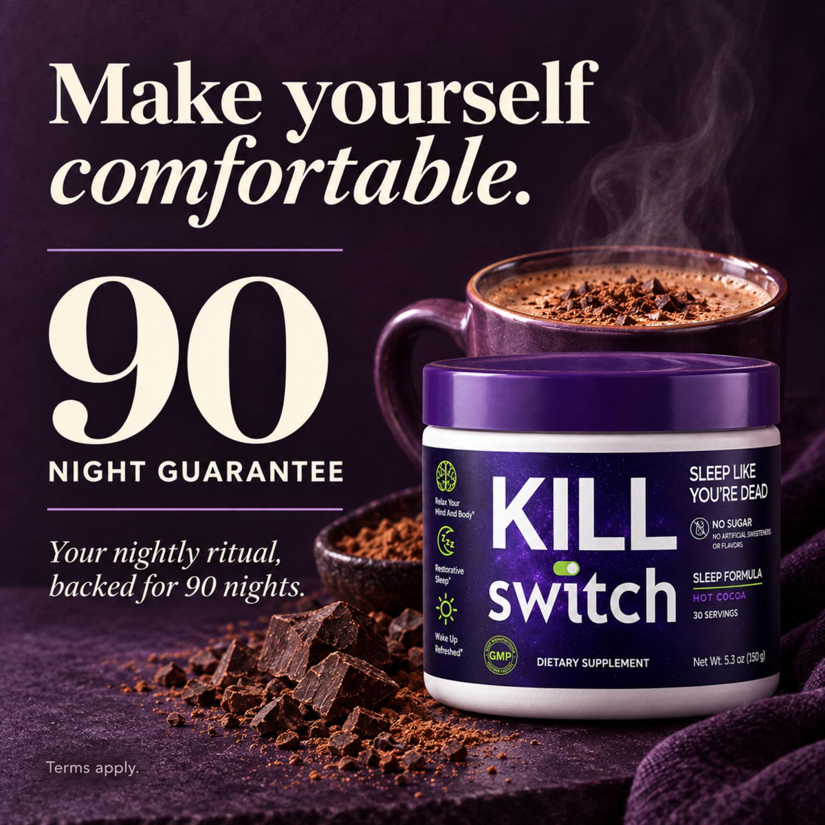 SWITCH KillSwitch Magnesium Hot Cocoa Sleep Aid Powder - 5.3 oz - image 8
