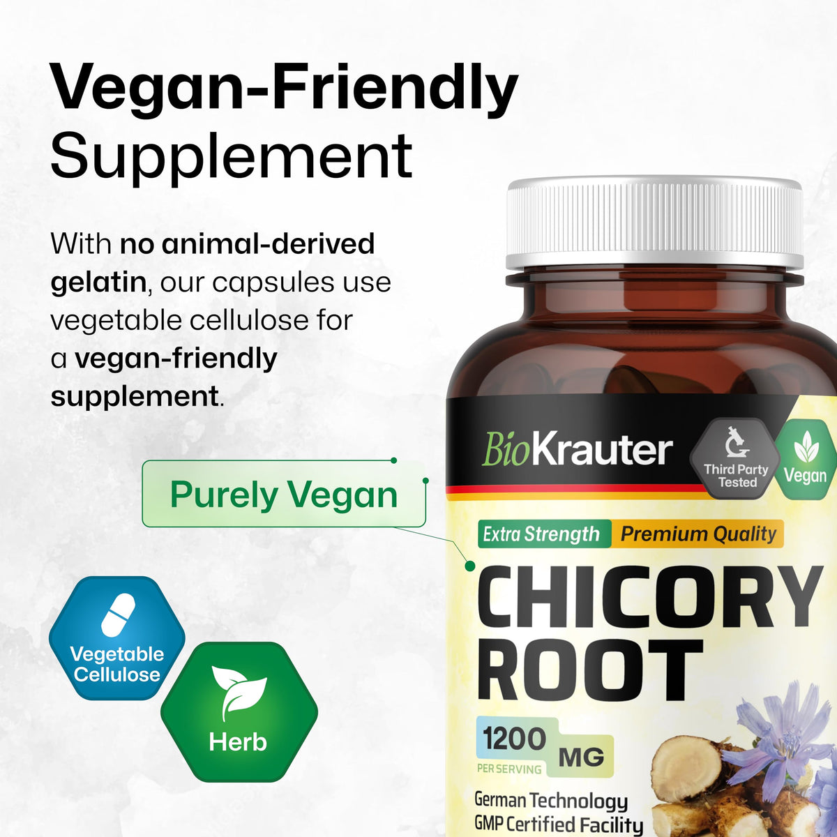 BIO KRAUTER Chicory Root Prebiotic for Digestive Support - 100 Capsules - image 6