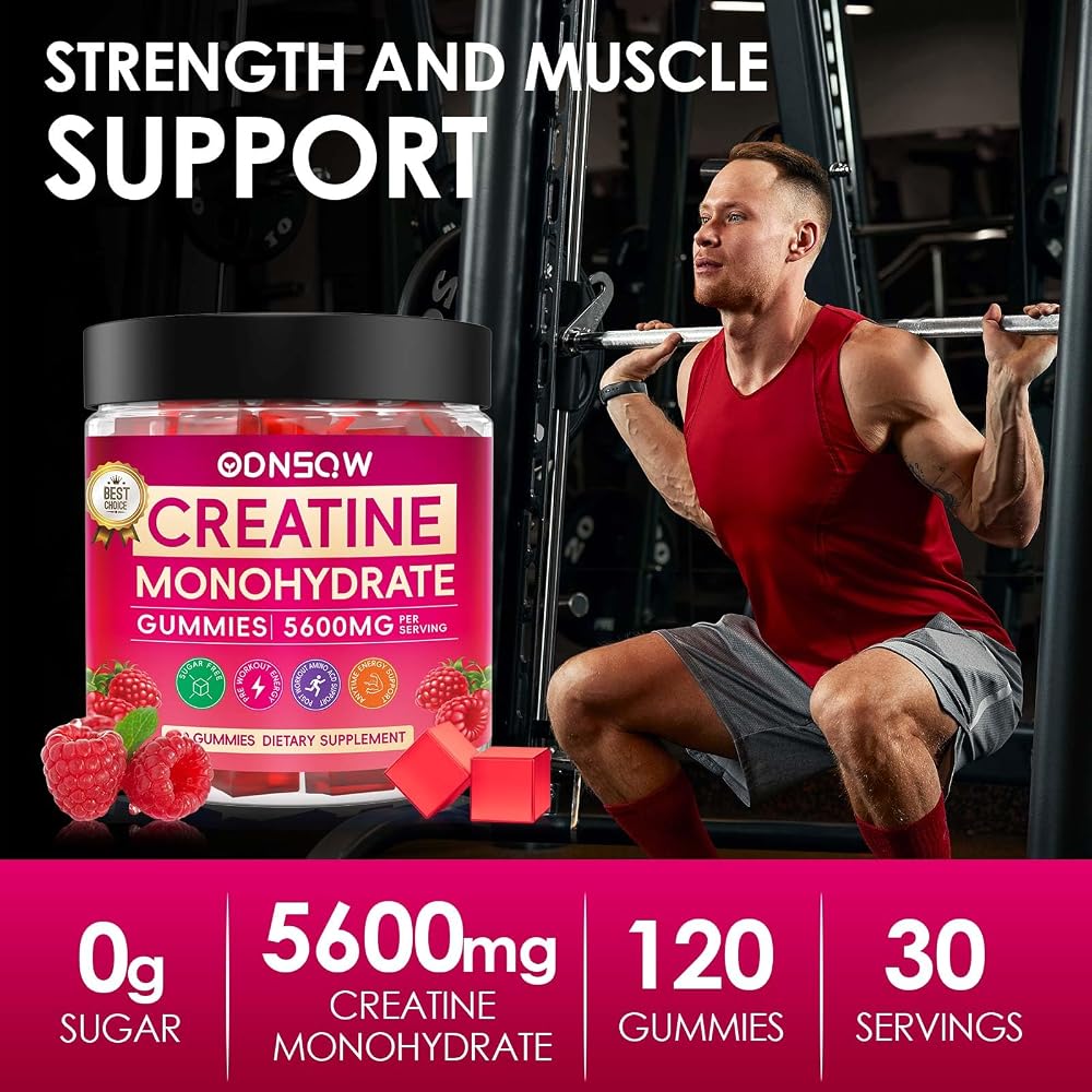 ODNSQW Creatine Monohydrate Gummies for Muscle Strength - 120 Count - image 4