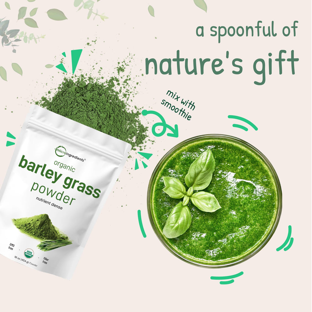 Micro Ingredients Organic Barley Grass Powder - 16 Ounces - image 6