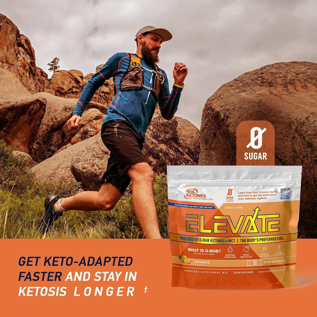 Real Ketones MCT & BHB Exogenous Ketones Drink Mix Packets Elevate