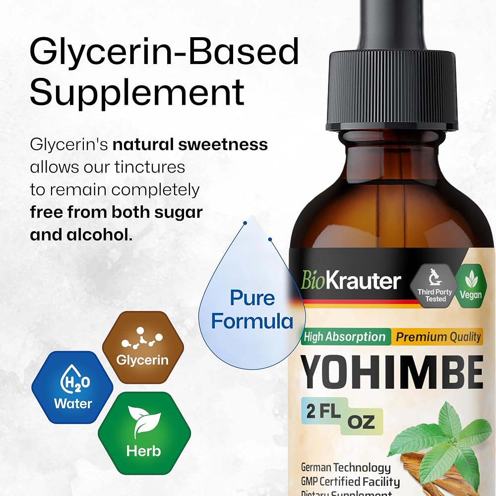 BIO KRAUTER Yohimbe Tincture - Organic Yohimbe Bark Liquid Extract