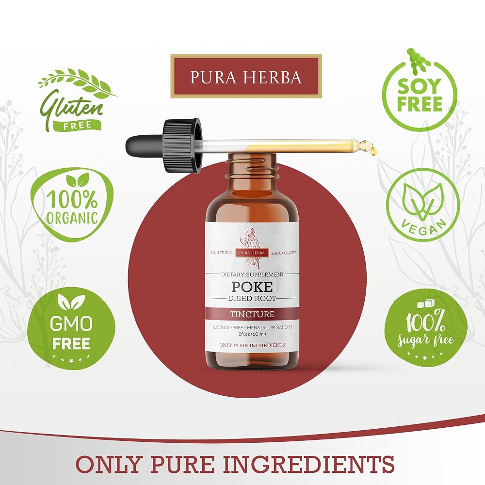 Pura Herba Organic Poke Root Tincture for Immune Support - 2 Fl Oz - image 3