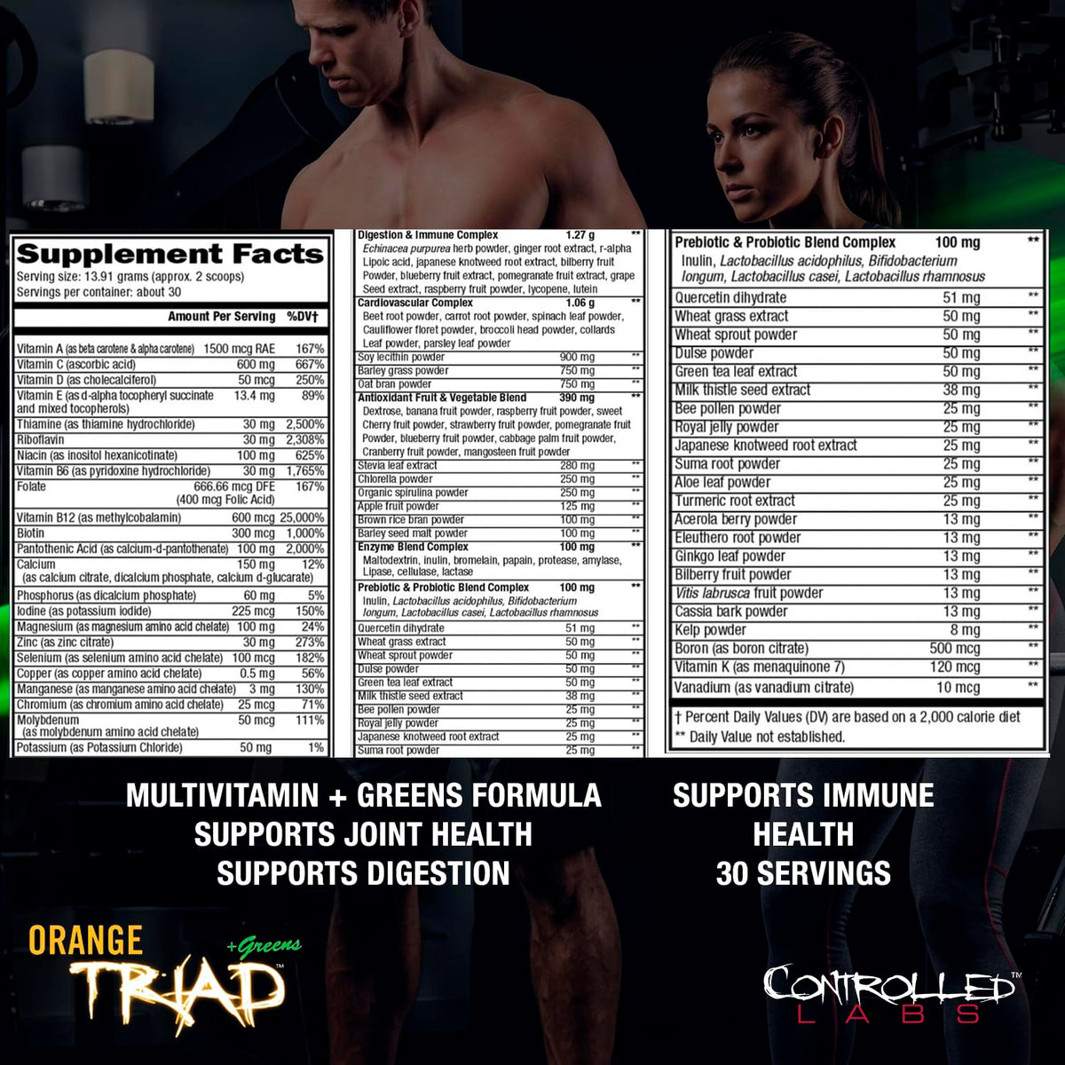 CONTROLLED LABS Orange Triad + Greens Multivitamin Powder - 30 Servings - image 4