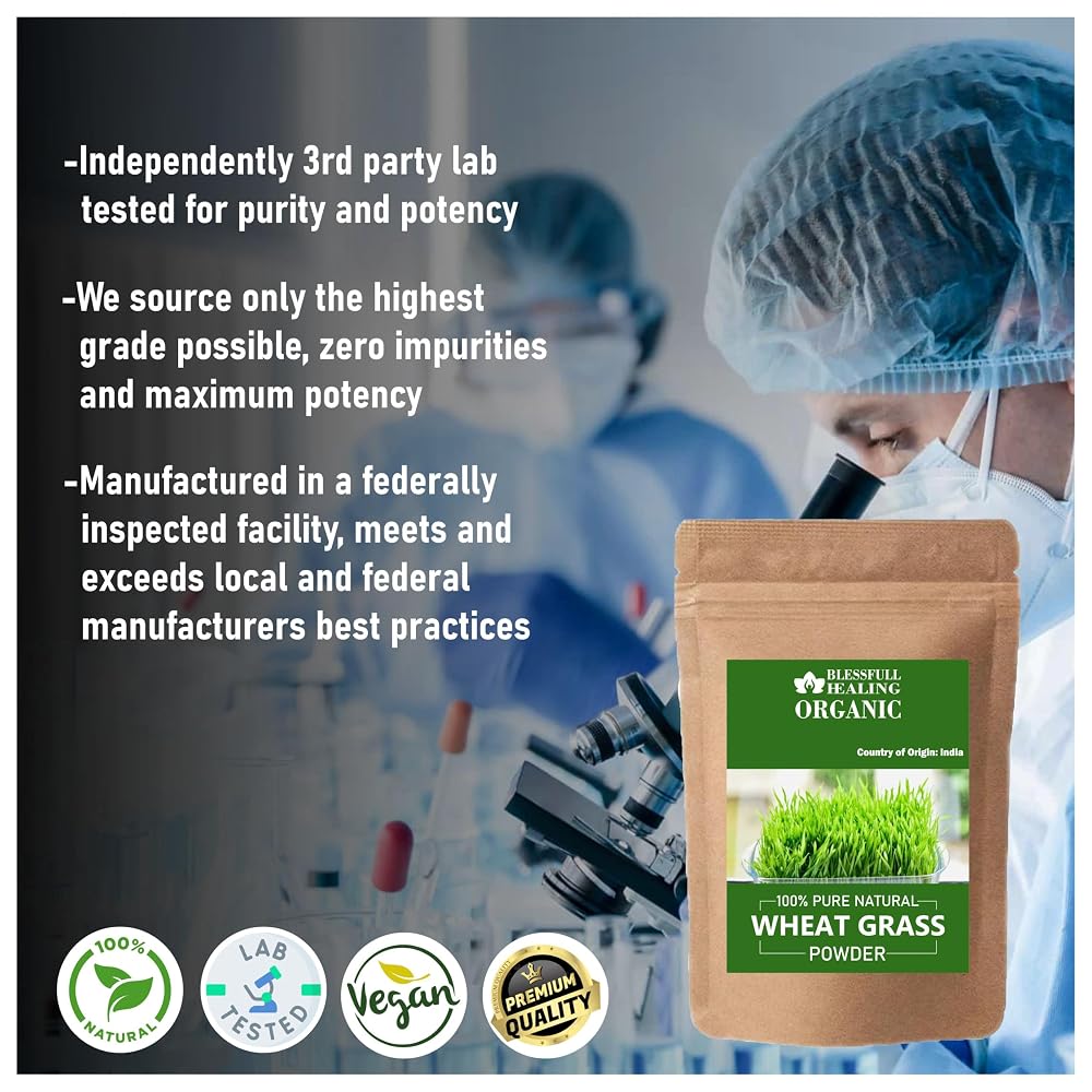 Blessfull Healing Organic Wheat Grass Powder 100% Pure Natural 200