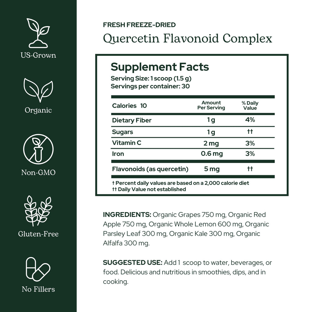 Eclectic Institute Raw Quercetin Flavonoid Complex Powder - 3.2 oz - image 2