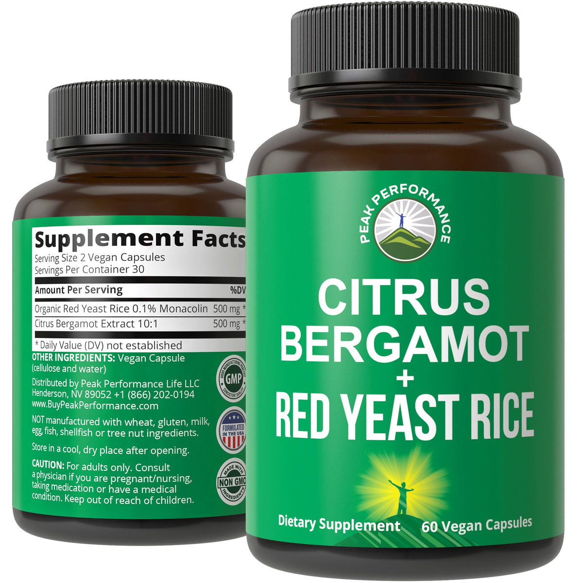 Peak Performance Citrus Bergamot + Red Yeast Rice - 60 Capsules